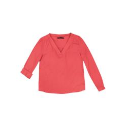 BLUSA CORAL MANGA LONGA COM DECOTE EM V