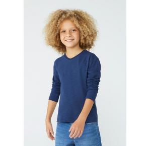 Blusa Infantil Manga Longa- Azul Marinho